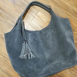 White House/Black Market Grey Suede Bag